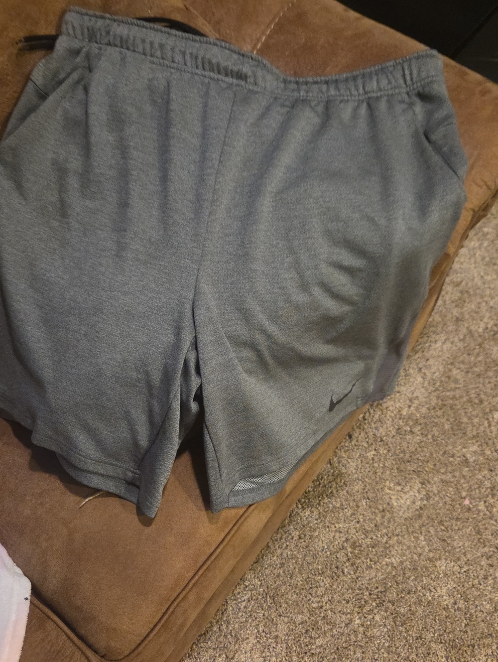 Nike Men's Gray Athletic Shorts with Subtle Swoosh